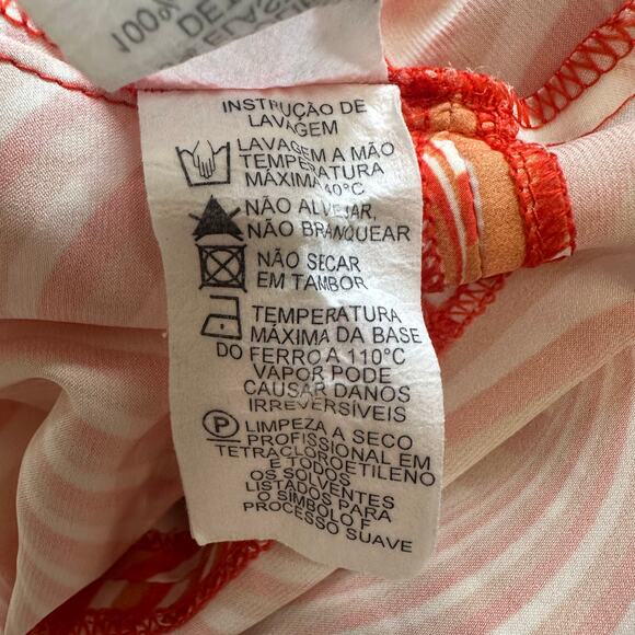 MSK Collection Orange Print Tunic Blouse with Raw Trim sz 44=XL - Picture 9 of 11